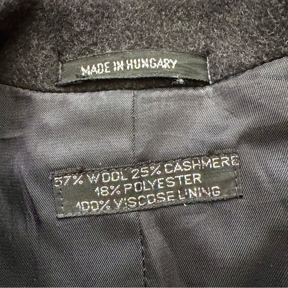 American Male Charcoal Gray Long Wool Cashmere Overcoat Sz L 42 - Picture 7 of 16